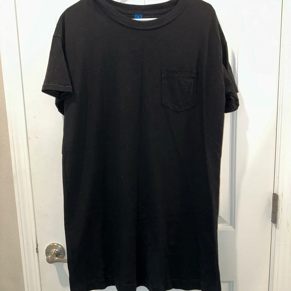 old navy t shirt dress black Vintage Crew-Neck Mini T-Shirt Dress